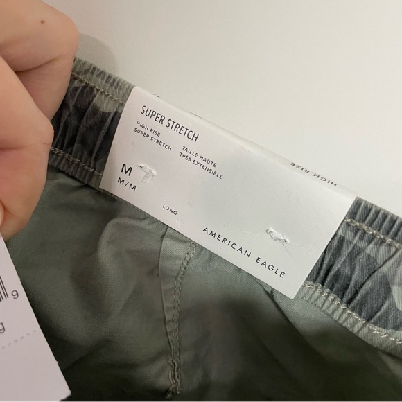 [American Eagle] Camo Print Elastic Waist Cargo Jogger Pants Edgy Casual Trendy - Picture 7 of 11